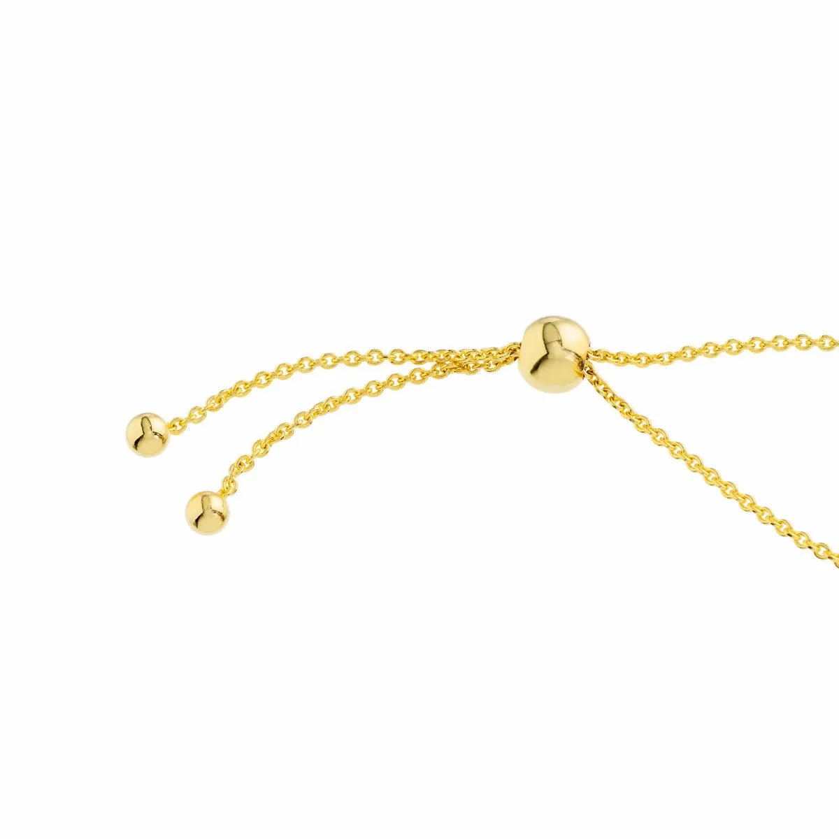 14K Gold Mini Diamond Cross Bolo Bracelet