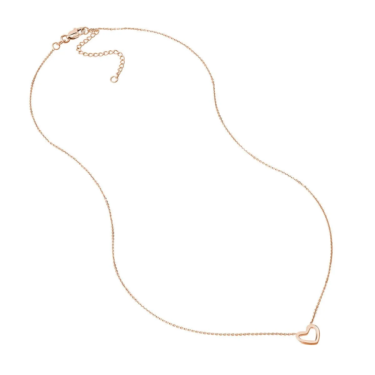 14K Gold Mini Open Heart Necklace