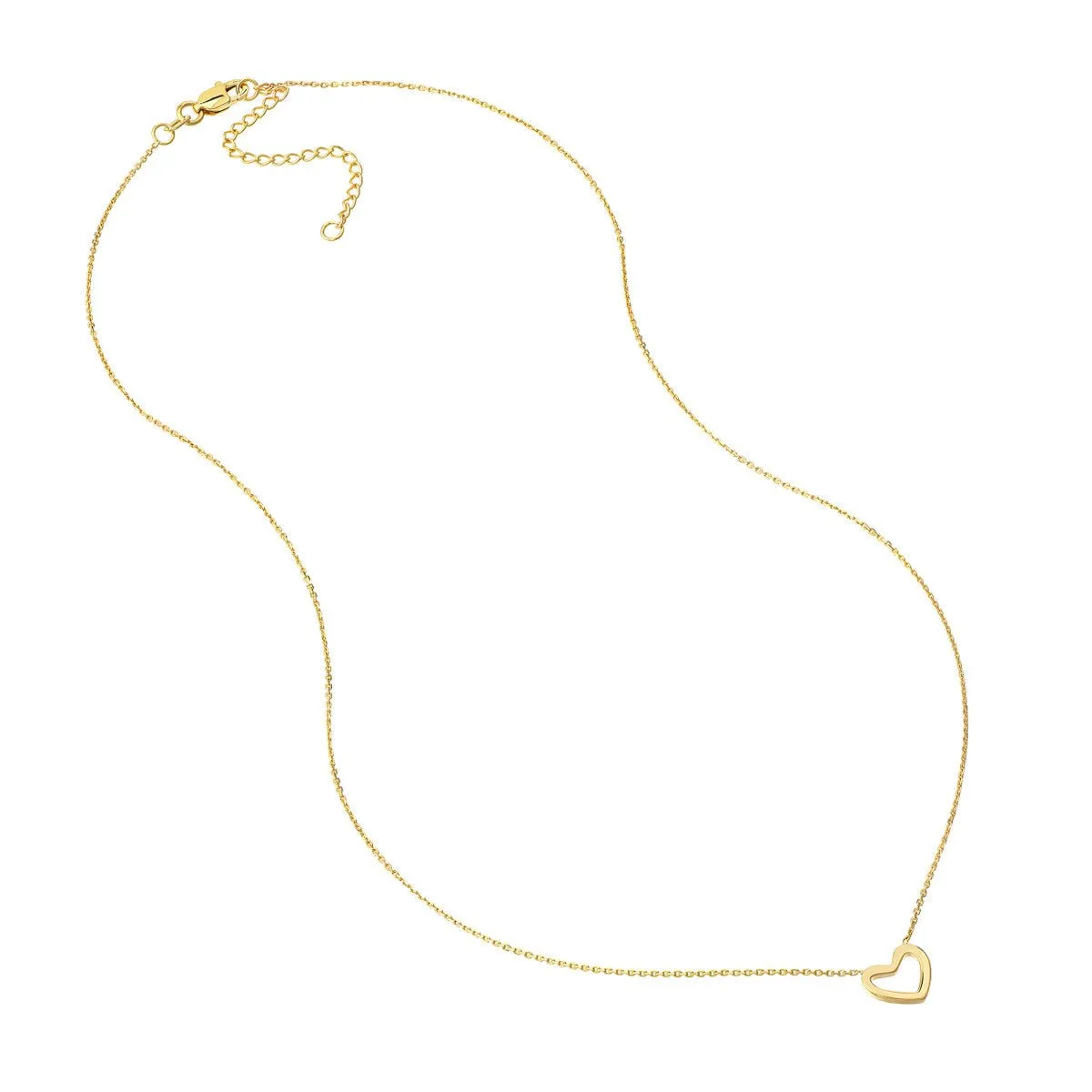 14K Gold Mini Open Heart Necklace