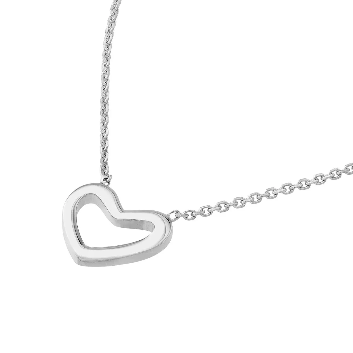 14K Gold Mini Open Heart Necklace