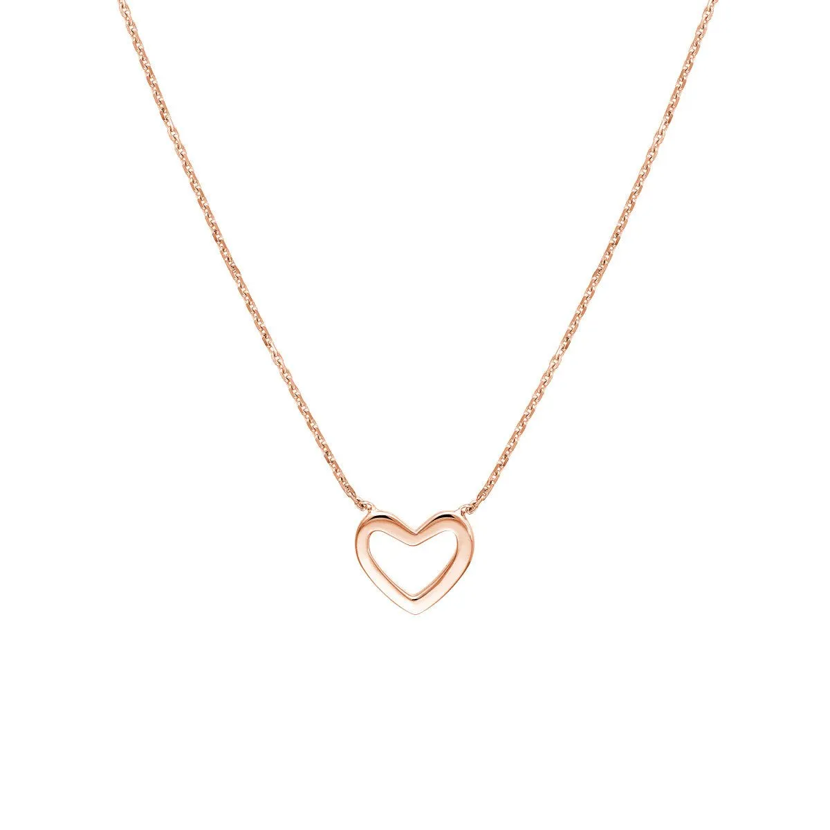 14K Gold Mini Open Heart Necklace