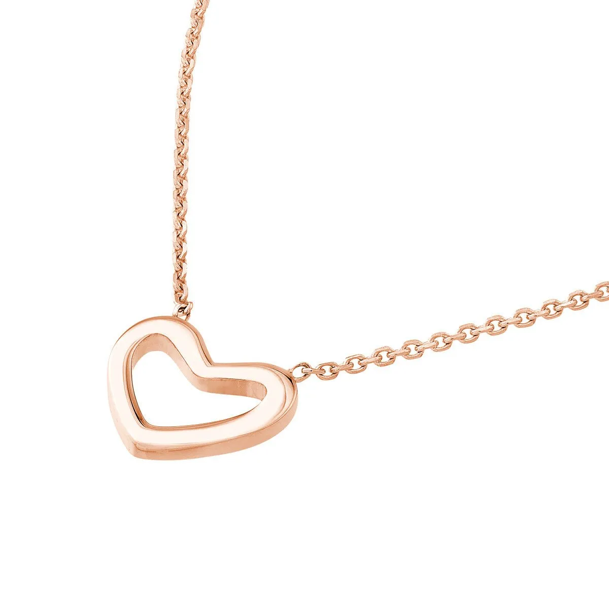 14K Gold Mini Open Heart Necklace