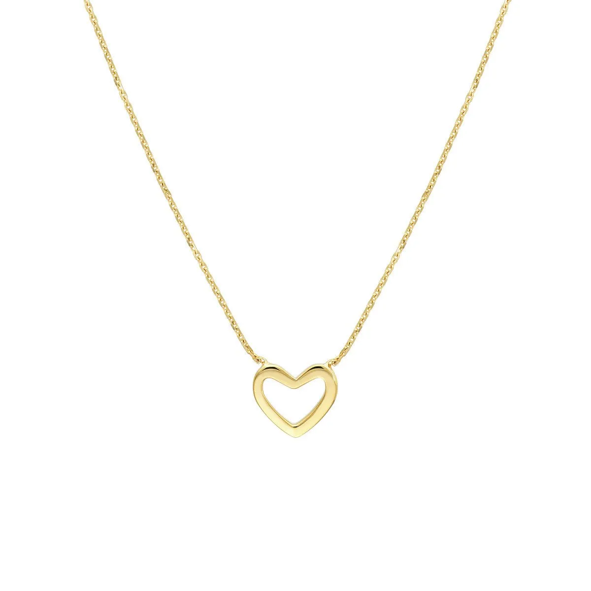 14K Gold Mini Open Heart Necklace