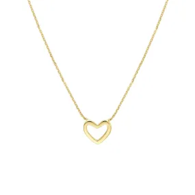 14K Gold Mini Open Heart Necklace