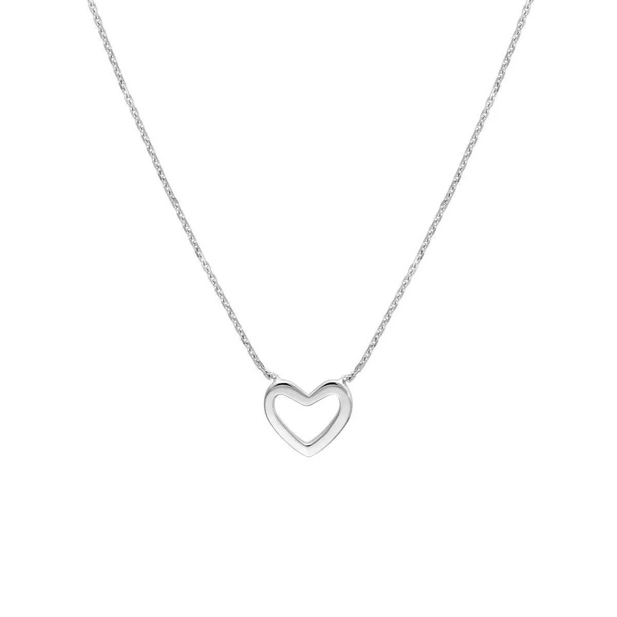 14K Gold Mini Open Heart Necklace