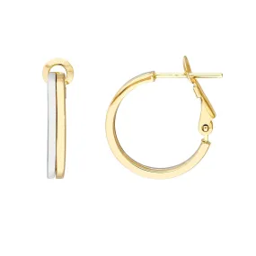 14K Two-Tone Gold 18.00mm Omega Back Earrings