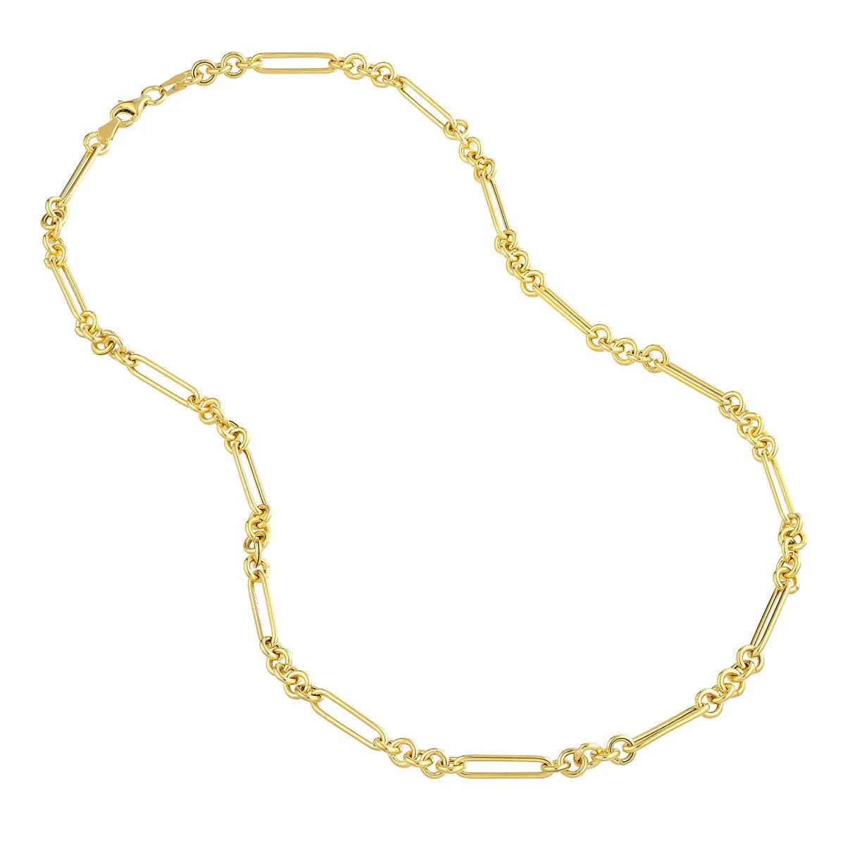 14K Yellow Gold 5 1 Round Paper Clip Chain