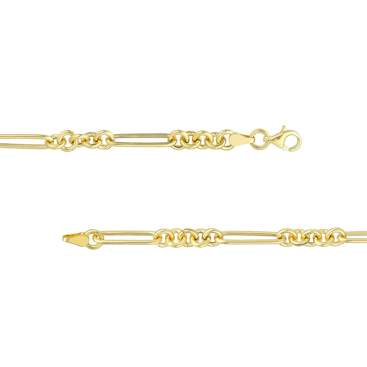 14K Yellow Gold 5 1 Round Paper Clip Chain