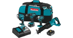 2021 Makita 18V LXT® Lithium-Ion Cordless 4-Pc. Combo Kit (3.0Ah) (XT440)