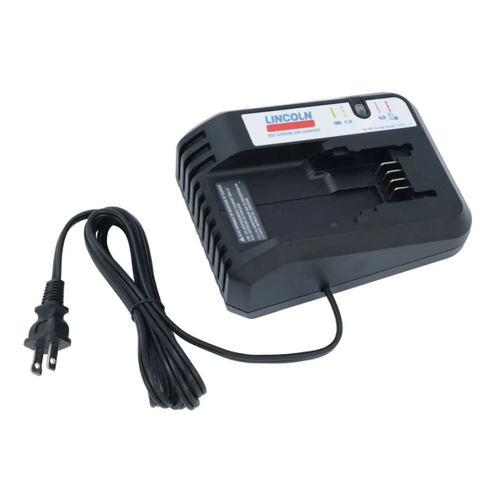 20V Battery Charger for 110V AC Outlets for Lincoln Grease Guns