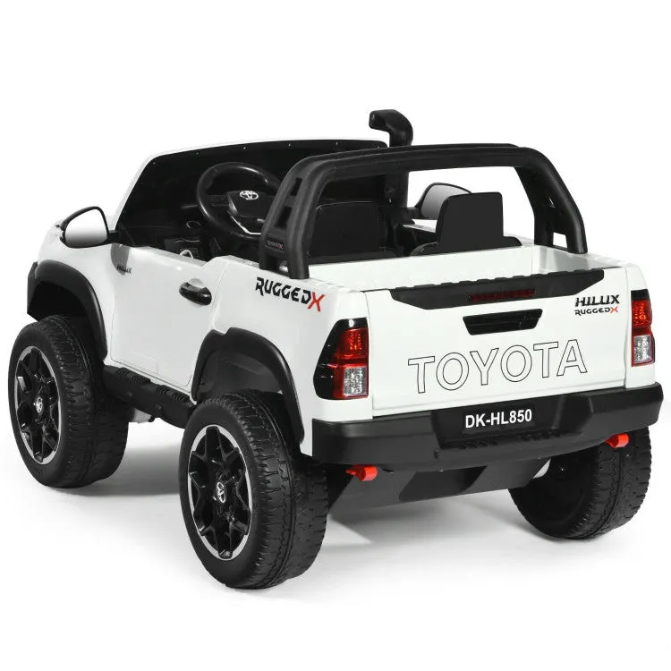 24V Licensed Toyota Hilux Ride On Truck Car 2-Seater 4WD with Remote White