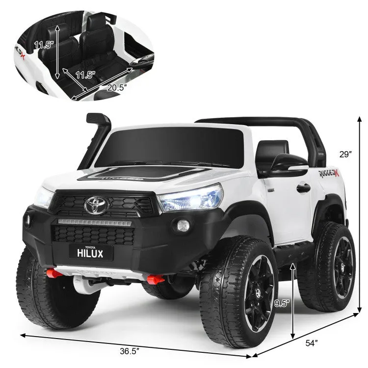 24V Licensed Toyota Hilux Ride On Truck Car 2-Seater 4WD with Remote White