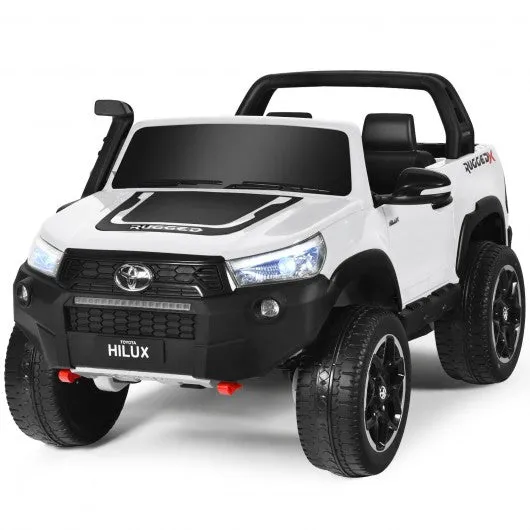 24V Licensed Toyota Hilux Ride On Truck Car 2-Seater 4WD with Remote White