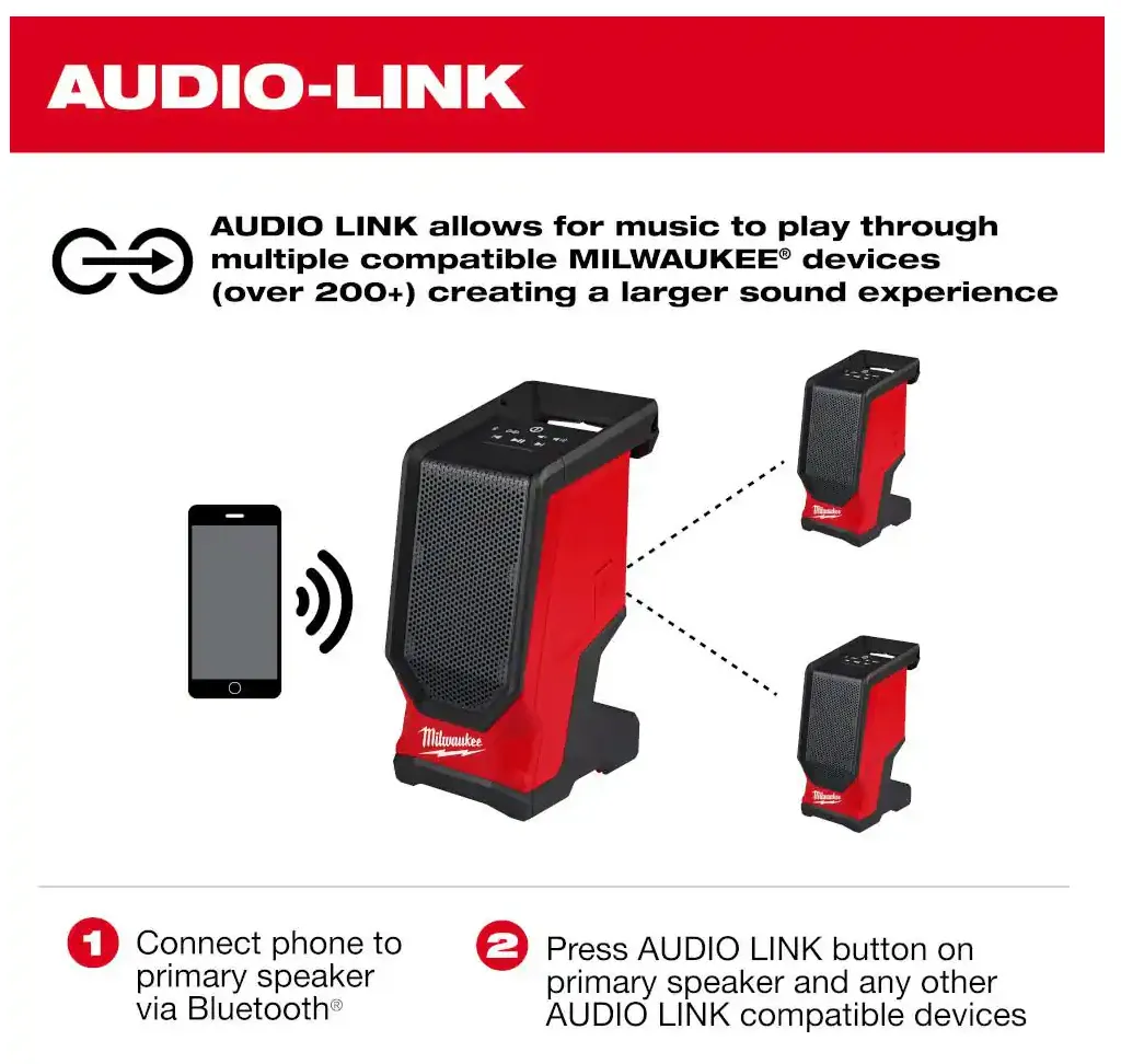 2954-20 Milwaukee M18 Fuel Bluetooth Jobsite Speaker