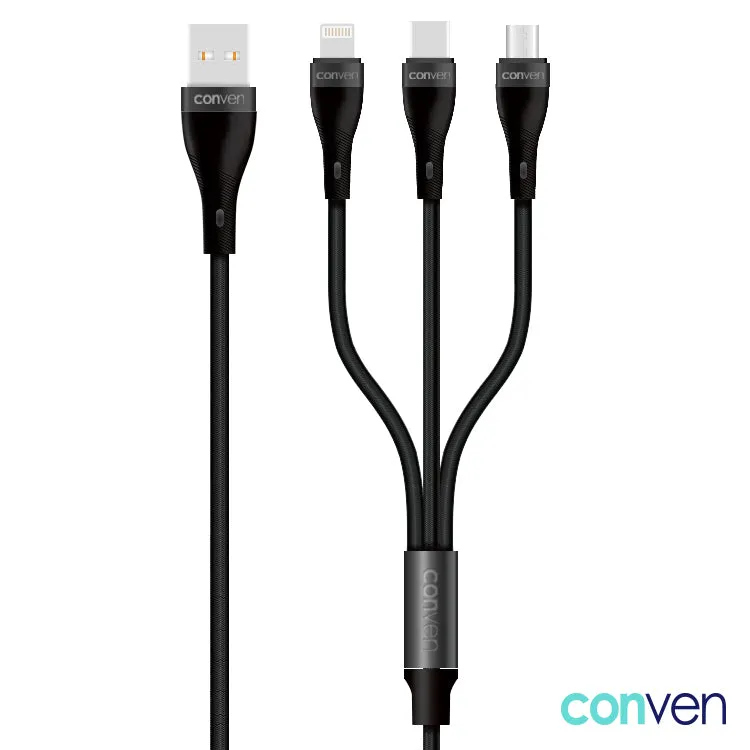 3 in 1 Denim Nylon Non Tearable Cable (Gen 3) - USB-A Plug