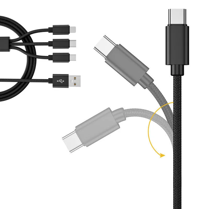 3-in-1 Multi Fast Universal USB Charging Cable Compatible for Type C/ iPhone IOS/ Android