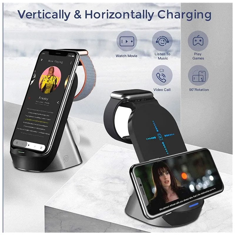 3-In-1 Wireless 15W Fast Charging Stand/Charger Ab-Sj08