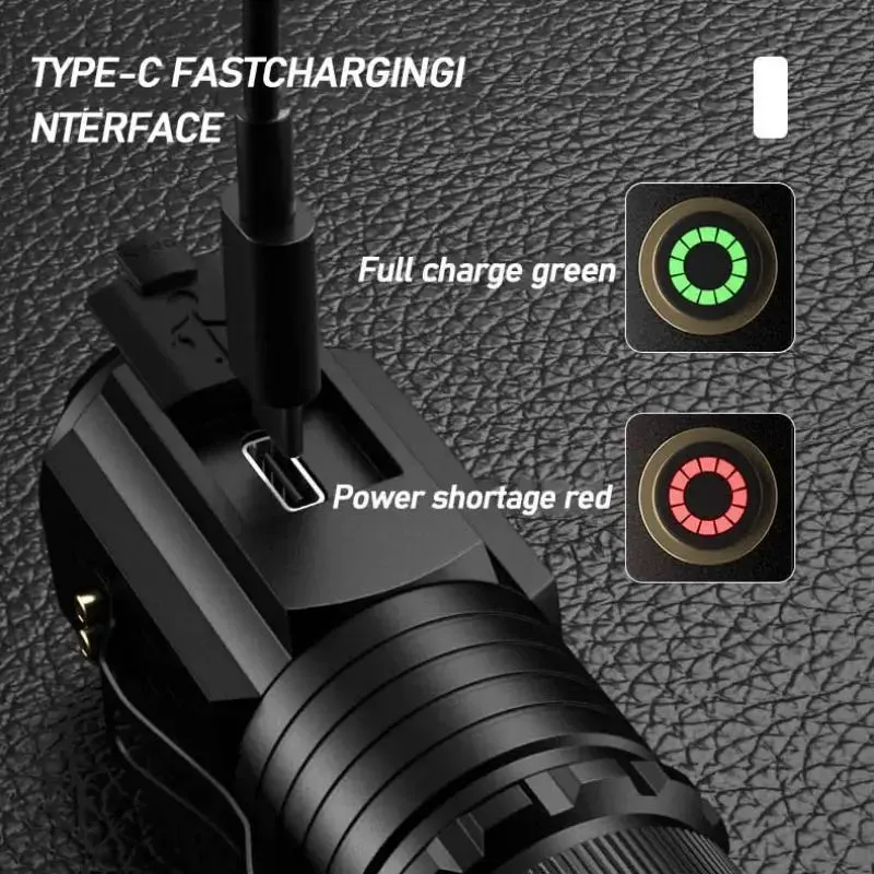 3 LED Flashlight 18350 Torch 1800LM ATR Luminus SST20 Rechargeable USB C Light IP68 Waterproof with Magnet for Hiking Camping