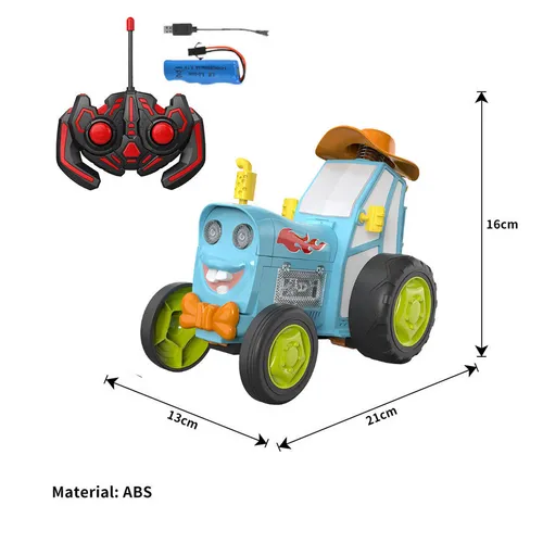 360 Rotating RC Stunt Car w/ Lights & Music - Blue