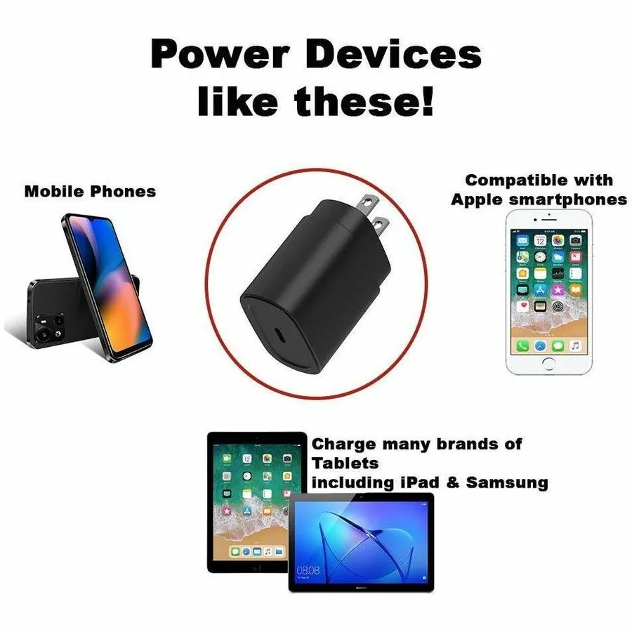 4XEM Up To 25W USB-C Power Adapter (Black) 4X20WCHARGERBK