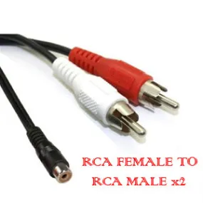 6inch RCA-Female to RCA-Male x2