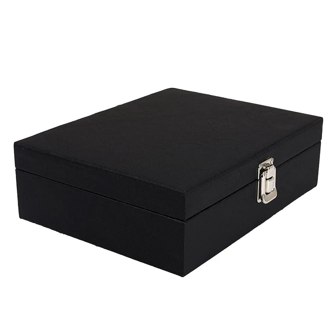 8 Slots Elegant Watch Organizer Box With Plain PU Leather Finish