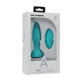 A Play Thrust Experienced Rechargeable Silicone Anal Plug w/Remote - Teal