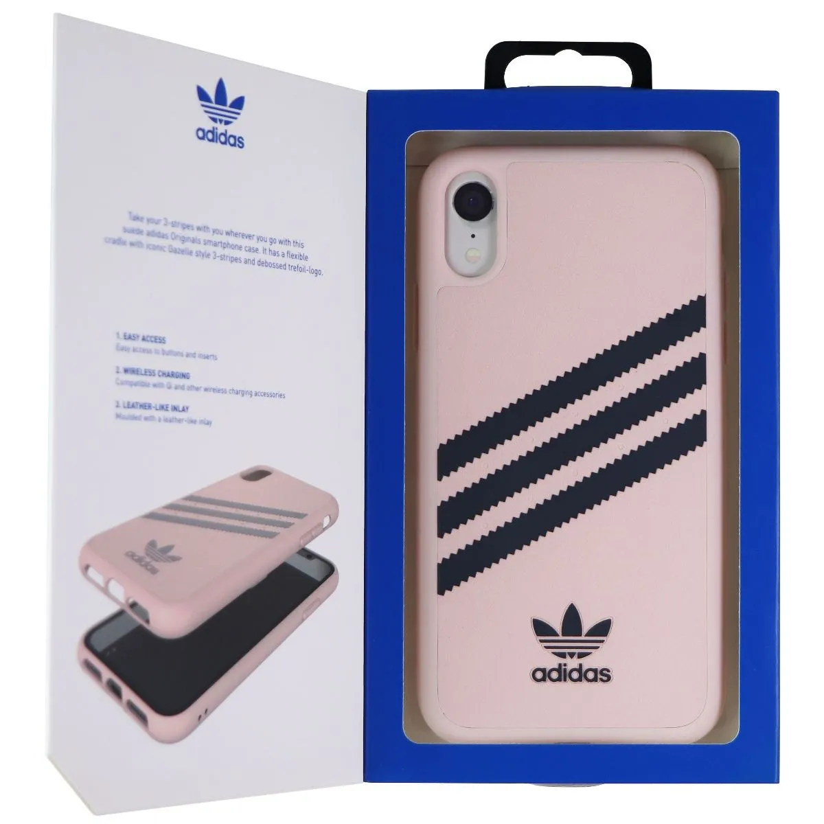 Adidas 3-Stripe Snap Case for Apple iPhone XR - Pink and Gray