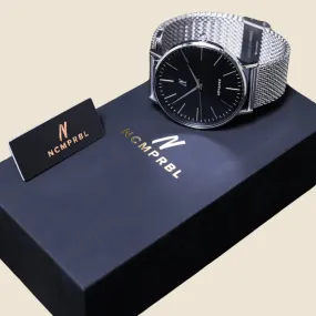 Advance Night Cap 40MM Unisex Watch In Silver/Black