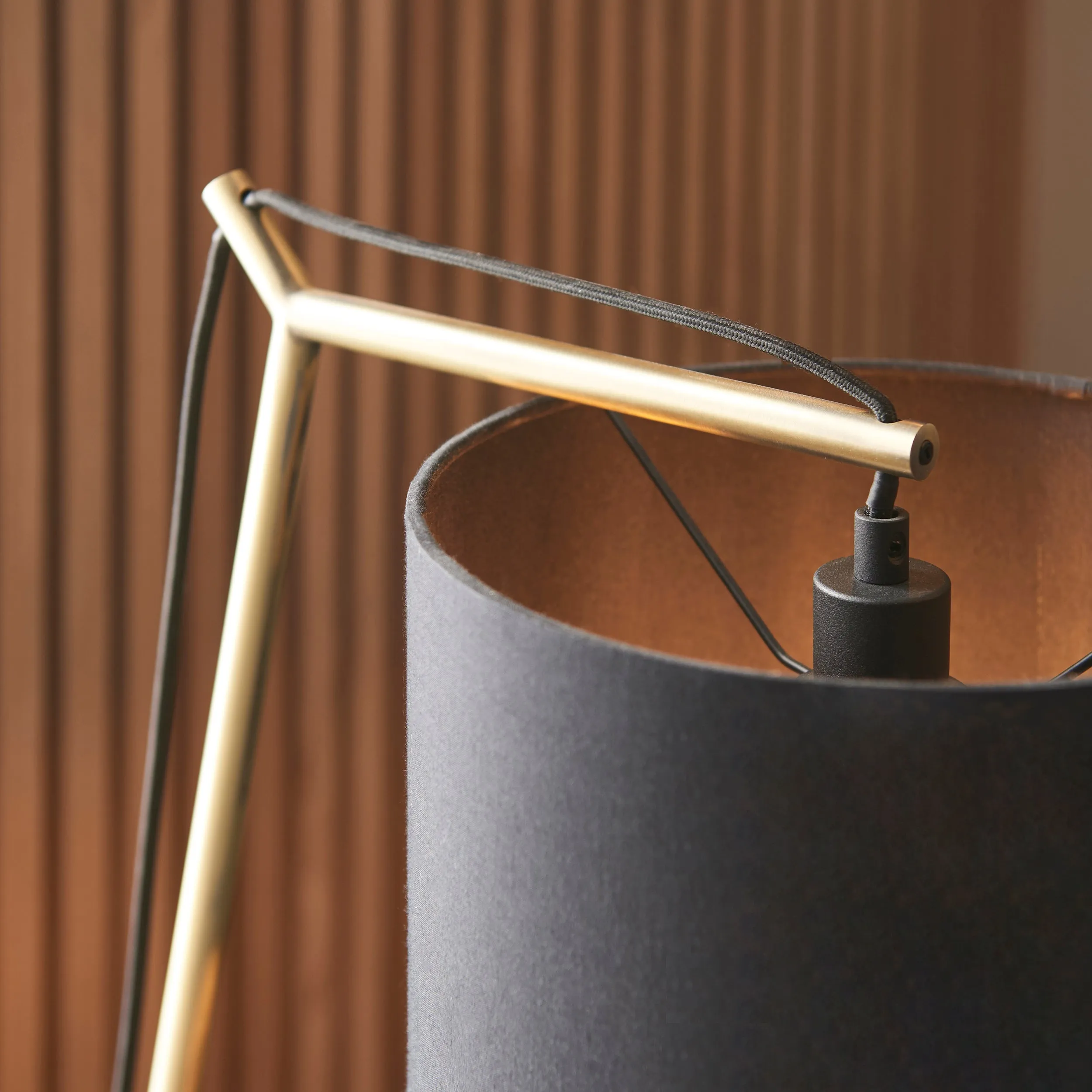 Amos Automic Table Lamp Matt Brass & Black