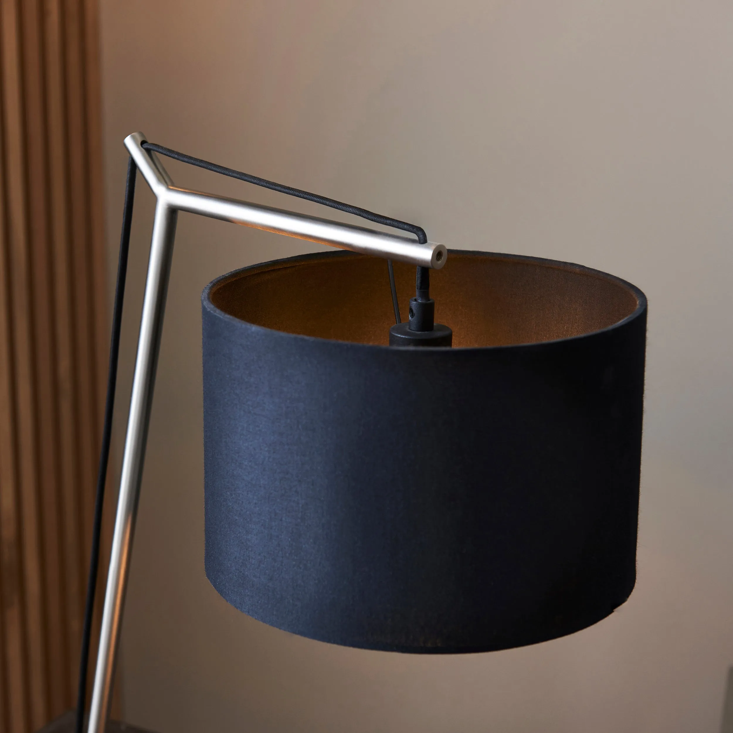 Amos Automic Table Lamp Matt Nickel & Black