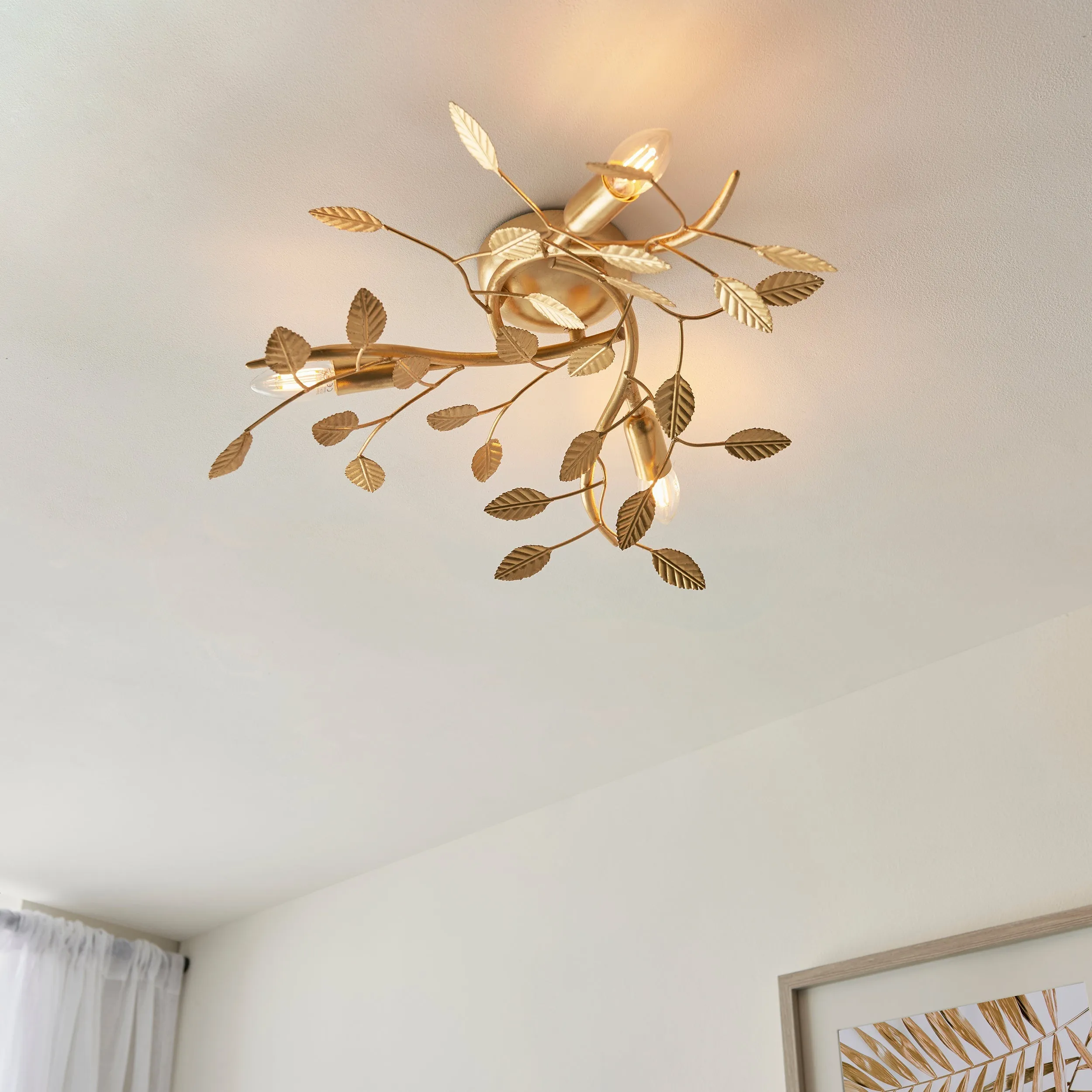 Amos Furcate Ceiling Light Gold Leaf Large