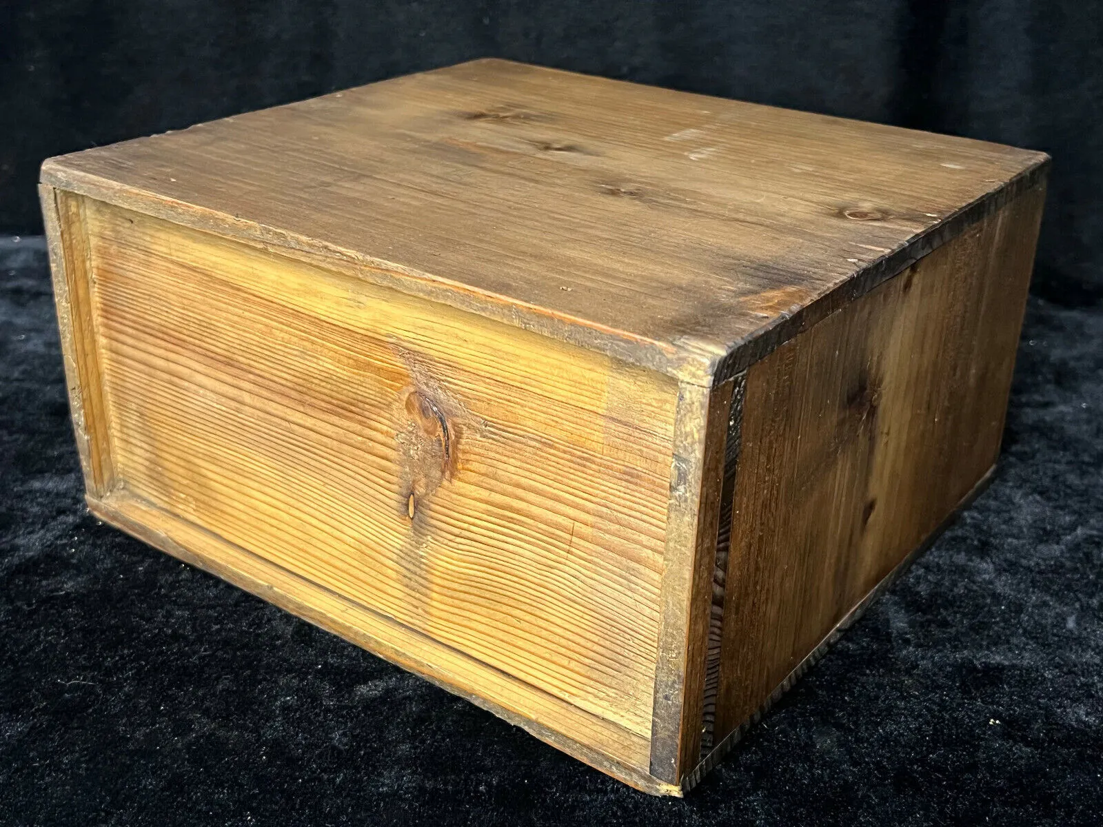 Antique Japanese (C1890) Signed Sugi Wood Storage Box For Soup Bowls Calligraphy