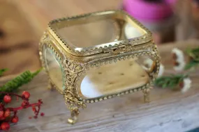 Antique Tufted Filigree Jewelry Box