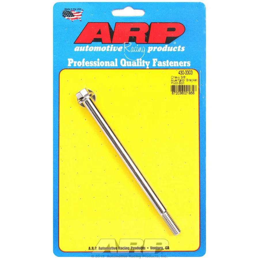 ARP Alternator Pivot Bolt - 3/8 in Diameter - Hex Head - Polished - Chevy V8