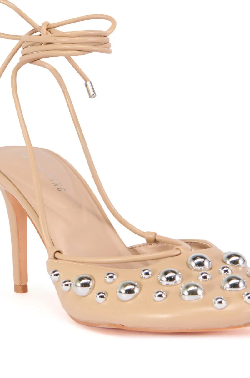 AZALEA WANG AMADEUS NUDE EMBELLISHED PUMP