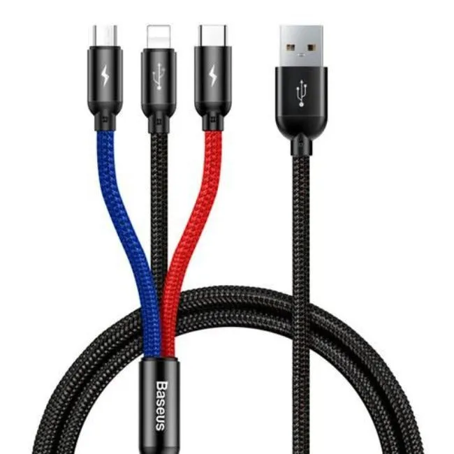 Baseus Three Primary Colors 3 in 1 Cable