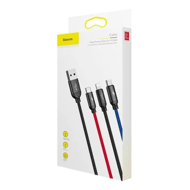 Baseus Three Primary Colors 3 in 1 Cable