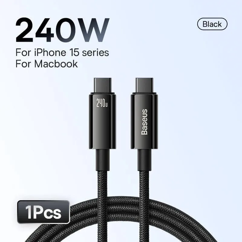 Baseus USB C Cable for iPhone & Samsung: High-Power Charging Solution