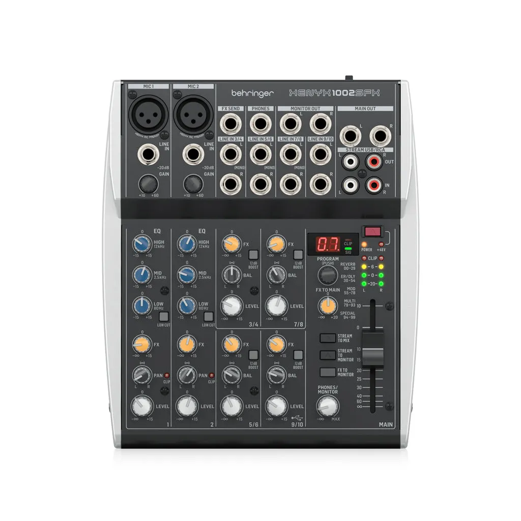 Behringer Xenyx 1002SFX 10ch Mixer W/USB & FX