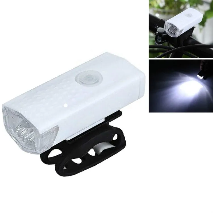 Bicycle USB Charging Headlight Lighting Cycling Equipment, Color:White 2255 Light