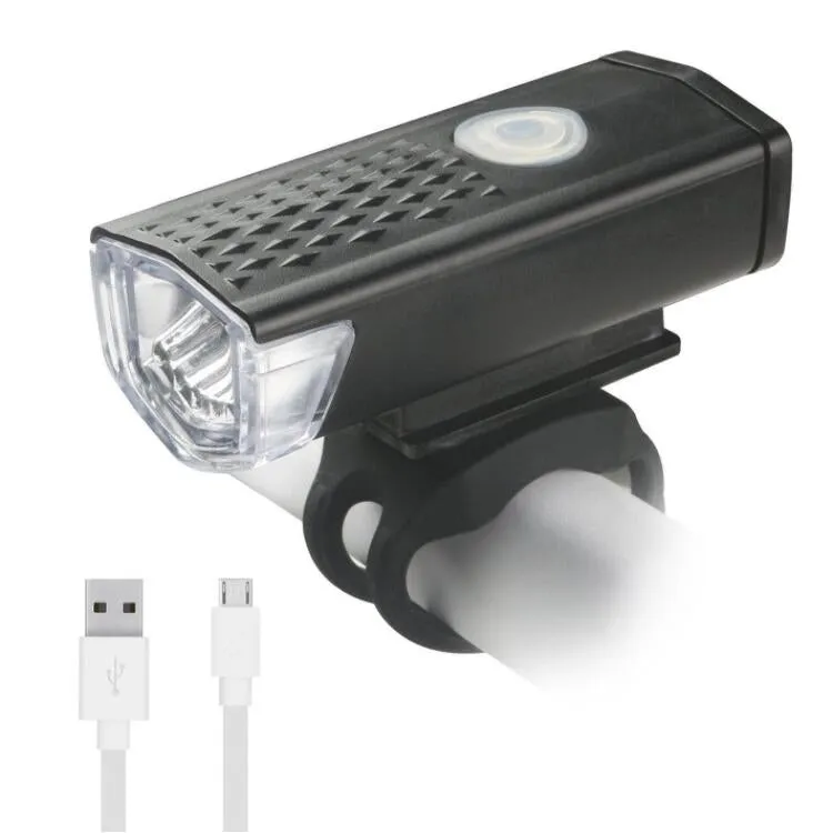 Bicycle USB Charging Headlight Lighting Cycling Equipment, Color:White 2255 Light