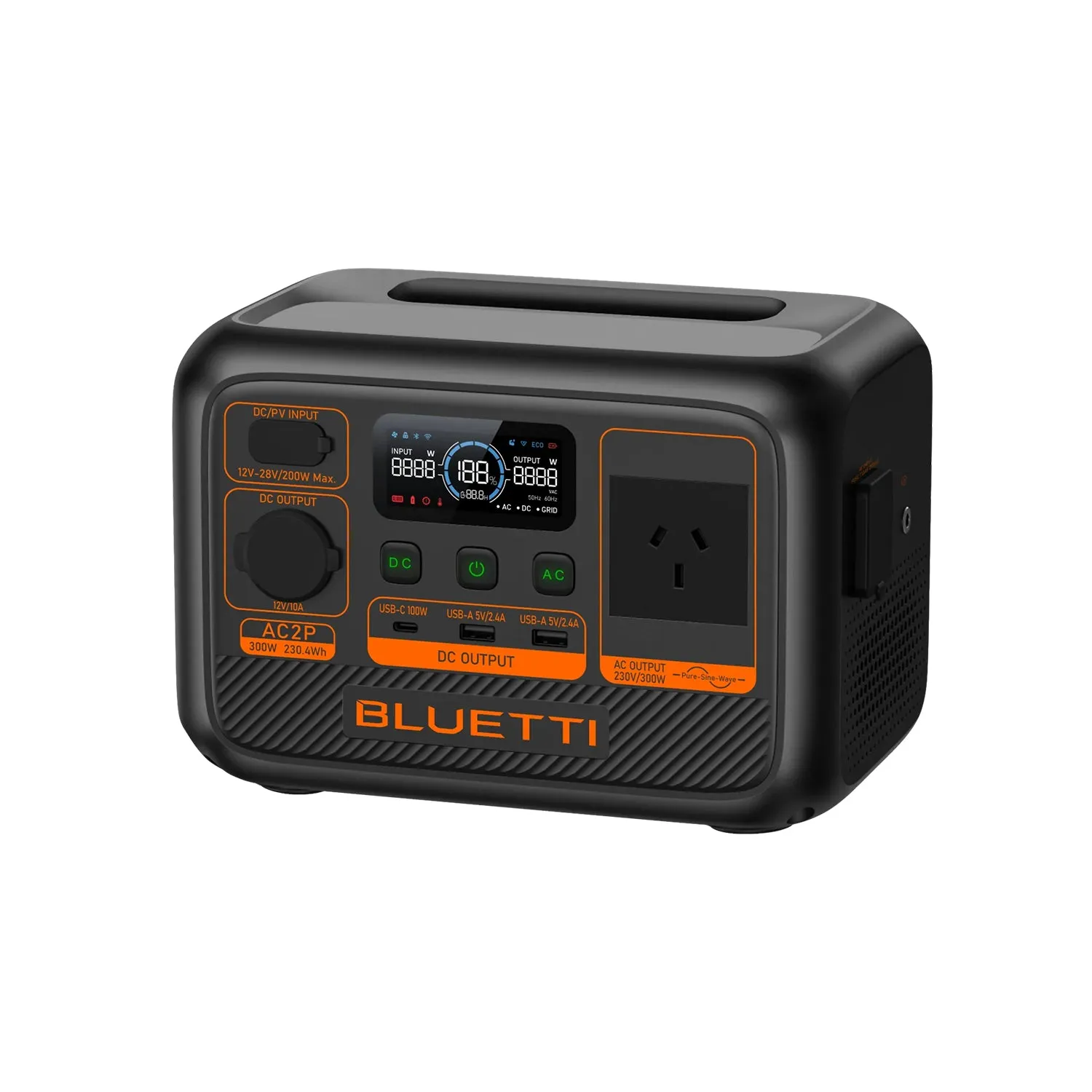 Bluetti Ac2 P Portable Power Station | 300 W 230 Wh