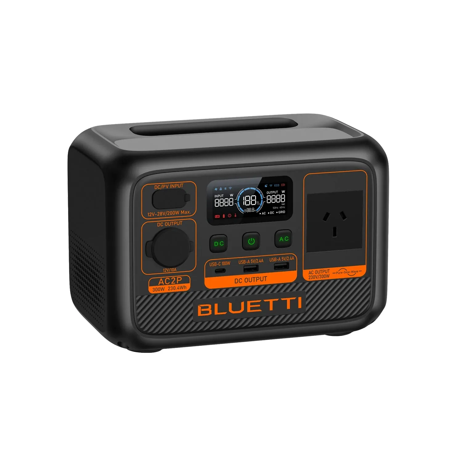 Bluetti Ac2 P Portable Power Station | 300 W 230 Wh