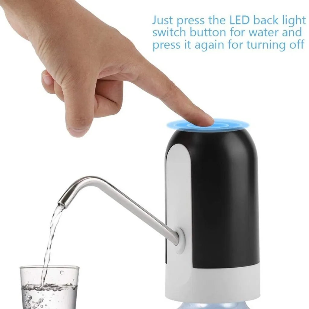 BPA-Free Electric Water Dispenser, USB Charging, Black - GOMINIMO