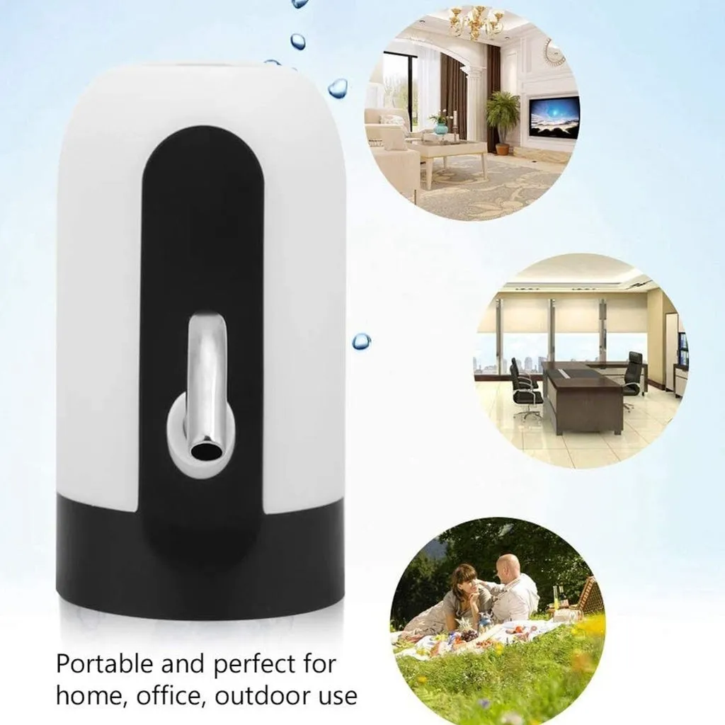 BPA-Free Electric Water Dispenser, USB Charging, Black - GOMINIMO