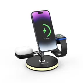 Brookstone 3 in 1 Wireless Charging Station Compatible with MagSafe Charger for Apple Fast Wireless Charger Stand for iPhones, iWatch, and Airpods