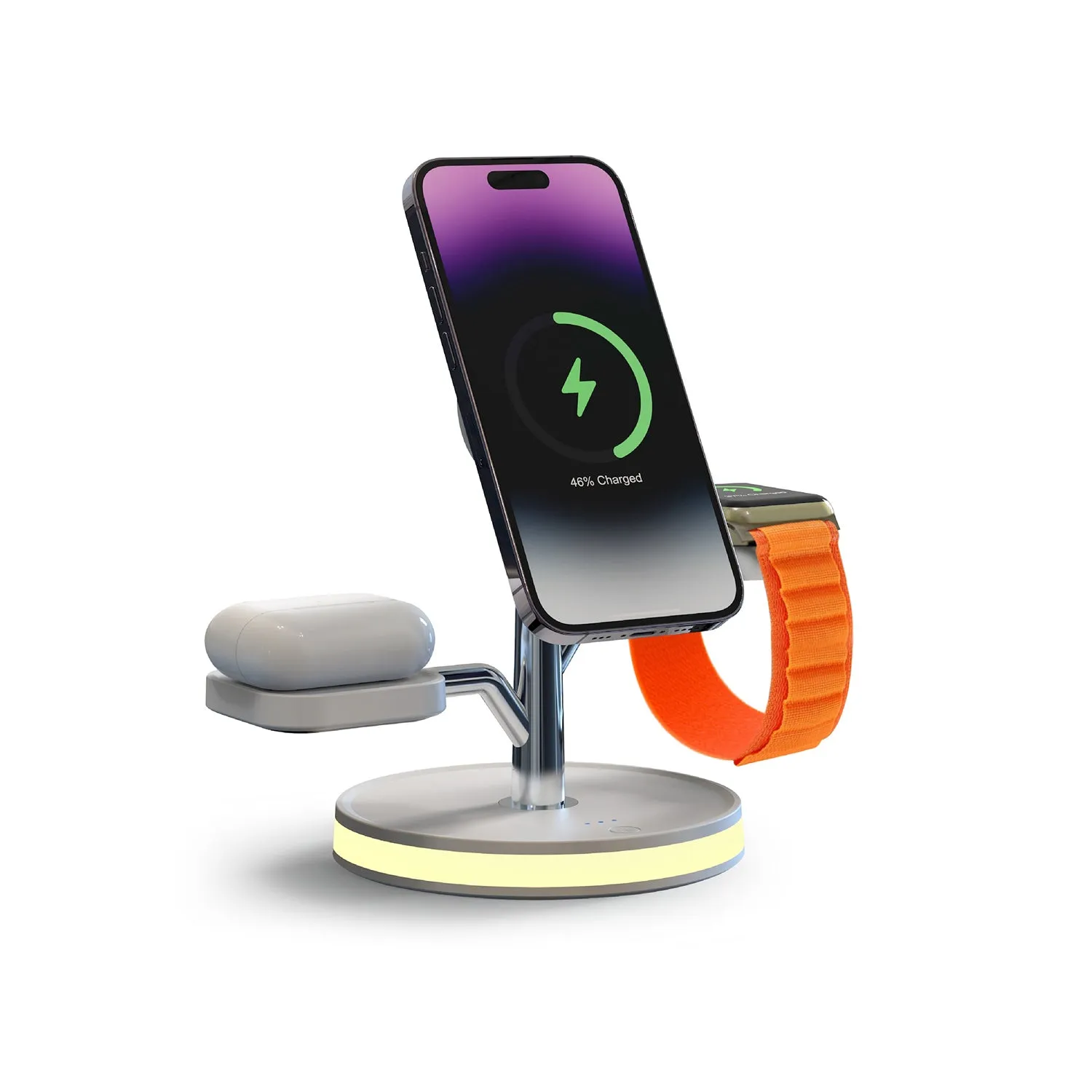 Brookstone 3 in 1 Wireless Charging Station Compatible with MagSafe Charger for Apple Fast Wireless Charger Stand for iPhones, iWatch, and Airpods