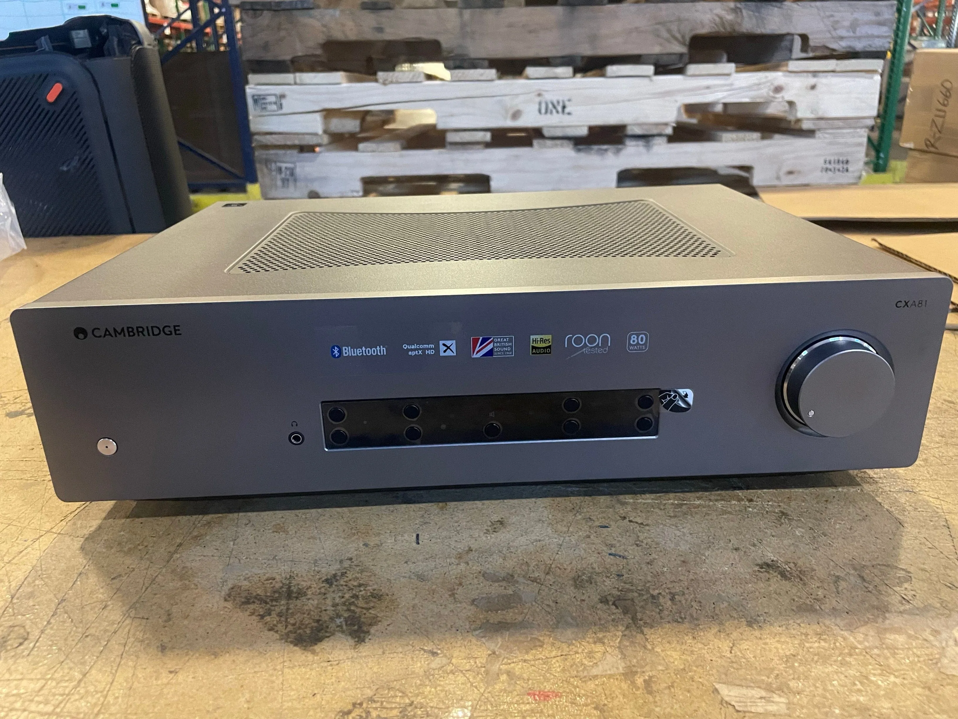 Cambridge Audio Stereo Two-Channel Amplifier with Bluetooth and Built-in DAC 80 Watts Per Channel Lunar Grey - Certified Refurbished