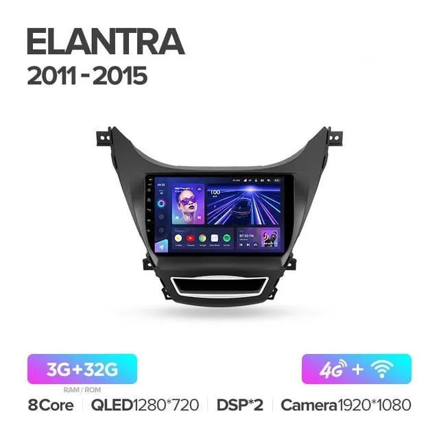 Car Dealz Elite 4G Data Model 10.2" Android 12.0 For Hyundai Elantra 5 JK GD MD UD 2010 - 2016 In Dash Plus OEM Fascia